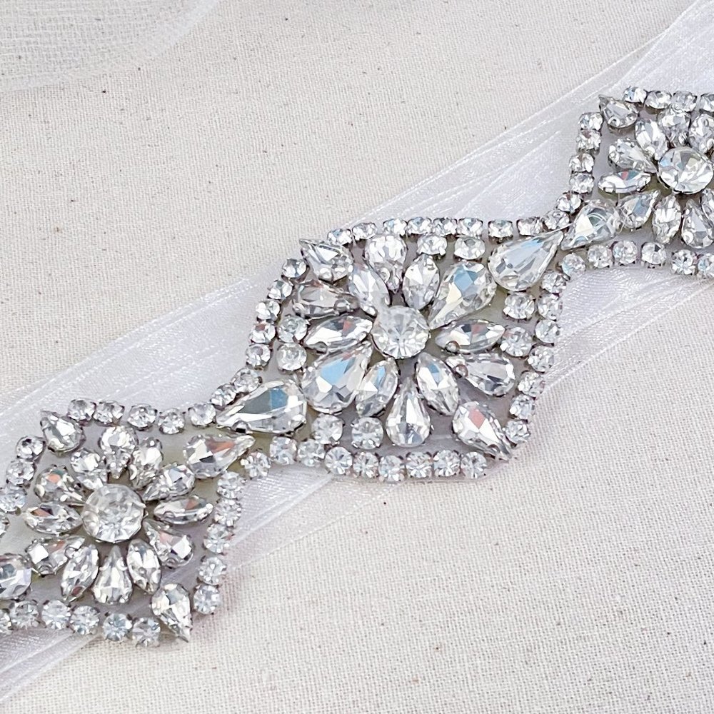 "Sentiment" Gold Diamond Sash - Picture 3 of 3
